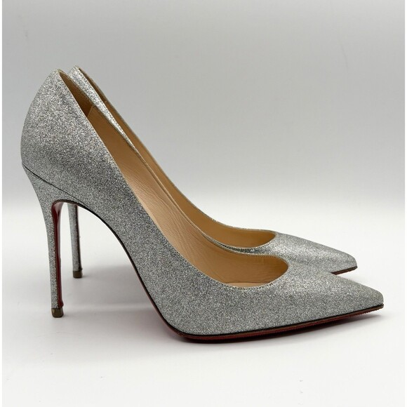 Christian Louboutin Shoes - Christian Louboutin Sparkling Silver Heels